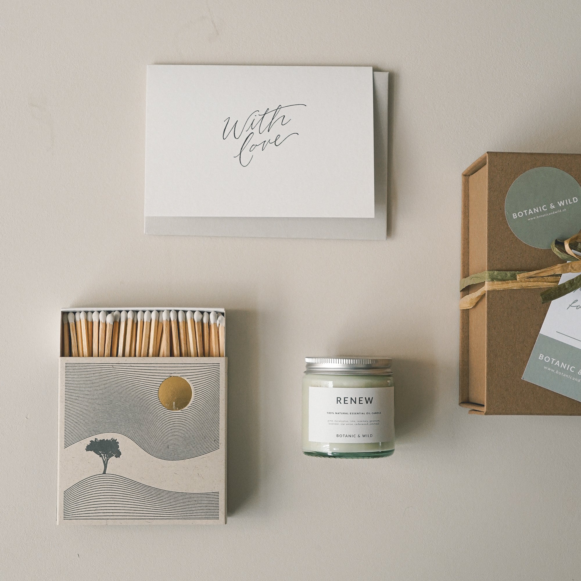 AROMATHERAPY CANDLE & MATCHES Gift Set