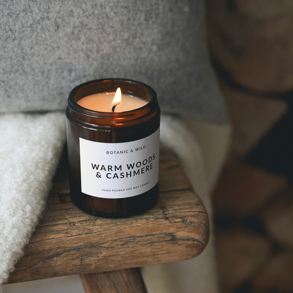 WARM WOODS & CASHMERE Scented Soy Candle