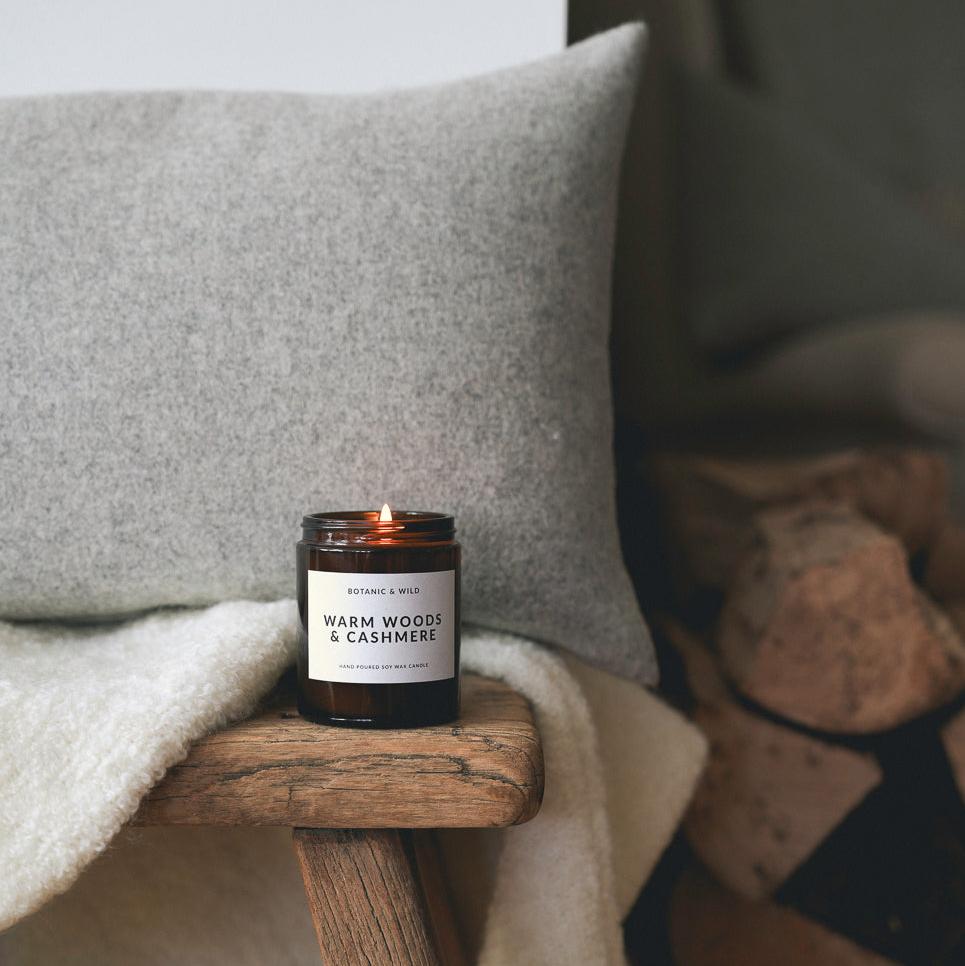 WARM WOODS & CASHMERE Scented Soy Candle